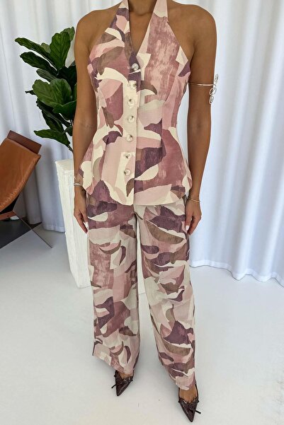 Mine Tan Butik Vest Trousers Design Suit - Claret Red