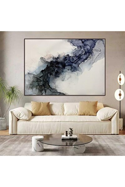 4gdran Abstract Art Canvas Painting with Hollow Champagne Frame