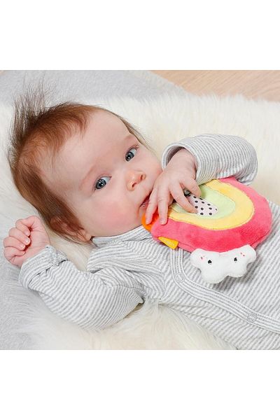 Fehn Fehn Dexterity and Teething Toy, Rainbow, Multicolor, 12x12 cm