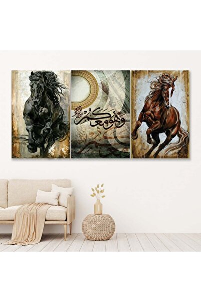 Marktna ثلاث لوحات خشبية ام دي اف بمقاس اجمالي 120x60