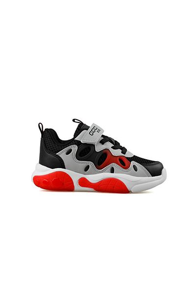 pepino Py25 1872 Booties Black Red Children's Casual Shoes Py25-1872-Patik-Black-Red Black