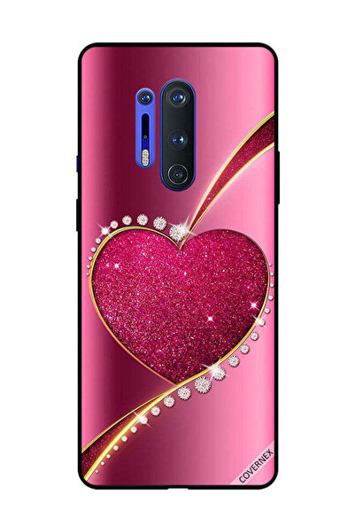Covernex غطاء حماية لهاتف OnePlus 8 Pro - قلب وردي لامع من الألماس