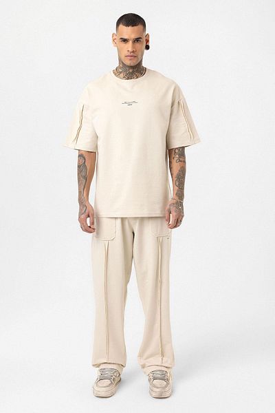 VAMOSCLO Printed Stopper Leg Tracksuit Suit Stone