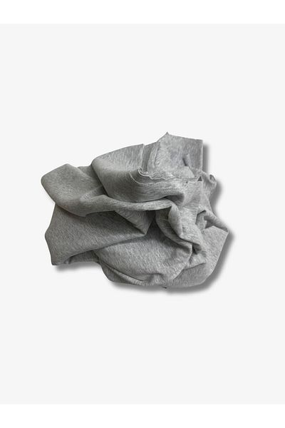 Yiğit Kumaş Gray Stretch Baby Ribana Combed Cotton Fabric, Piece 80X160 cm