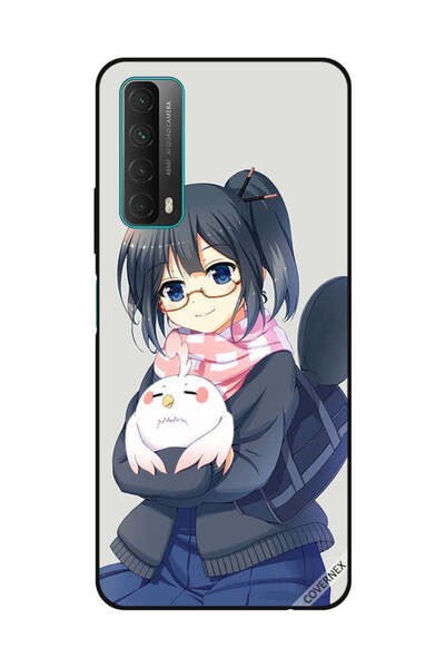 Covernex غطاء حماية لهاتف هواوي Y7A/P Smart 2021 فتاة تحمل حيوانًا أليفًا