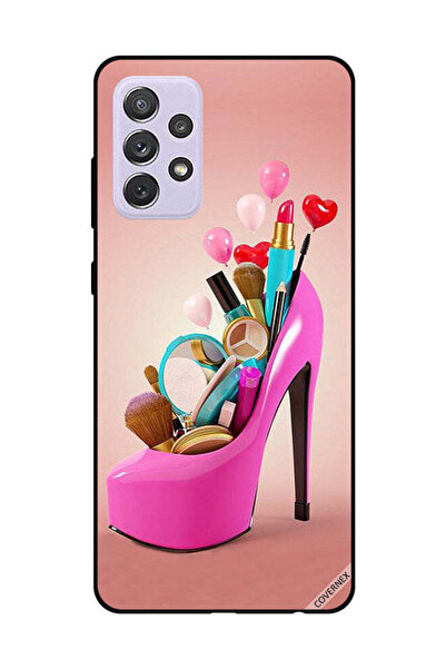 Covernex غطاء حماية لهاتف سامسونج جالاكسي A72 حذاء وردي مع أدوات مكياج