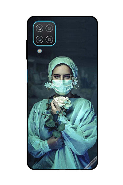 Covernex غطاء حماية لهاتف سامسونج جالاكسي A12/M12 ممرضة تحمل زهرة