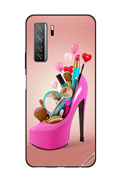 Covernex غطاء حماية لهاتف هواوي نوفا 7SE/P40 لايت 5G حذاء وردي مع أدوات مكياج