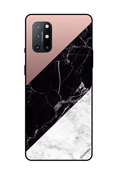 Covernex غطاء حماية لهاتف OnePlus 8T، أبيض وأسود، الجزء العلوي من الرخام، بنمط عادي