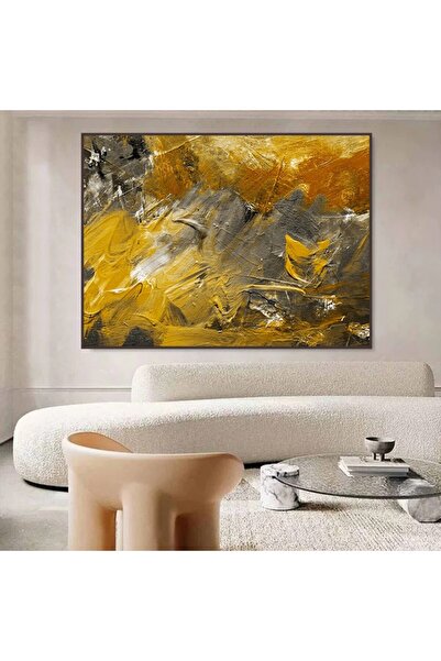 4gdran لوحة قماشية بتصميم الفن التشكيلي مع برواز شامبين مجوف