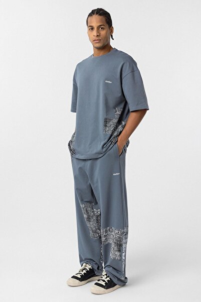 VAMOSCLO Σετ αθλητικής φόρμας oversized με έθνικ σχέδια καπνιστό