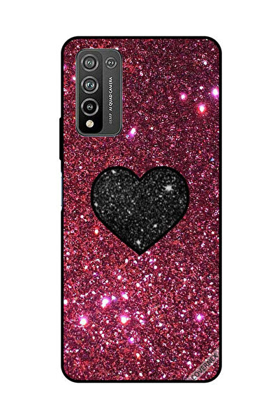 Covernex Protective Case Cover For Honor 10X Lite Black Heart In Red Glitters