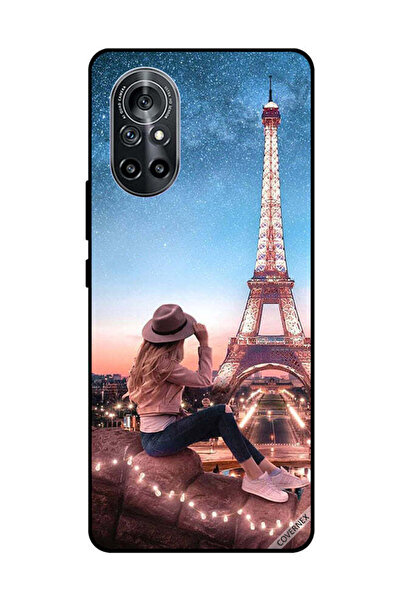 Covernex غطاء حماية لهاتف هواوي نوفا 8 5G - فتاة قبعة بنية وبرج إيفيل