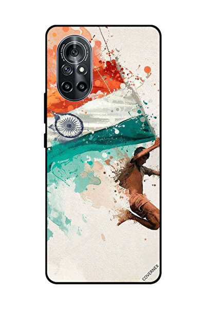 Covernex غطاء حماية لهاتف هواوي نوفا 8 5G يحمل علم الهند أثناء الطيران
