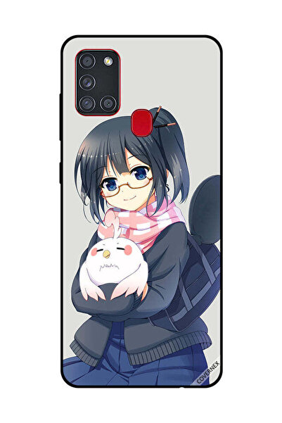 Covernex غطاء حماية لهاتف سامسونج جالاكسي A21S فتاة تحمل حيوانًا أليفًا