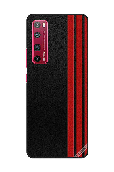 Covernex غطاء حماية لهاتف هواوي نوفا 7 برو بثلاثة خطوط عمودية حمراء