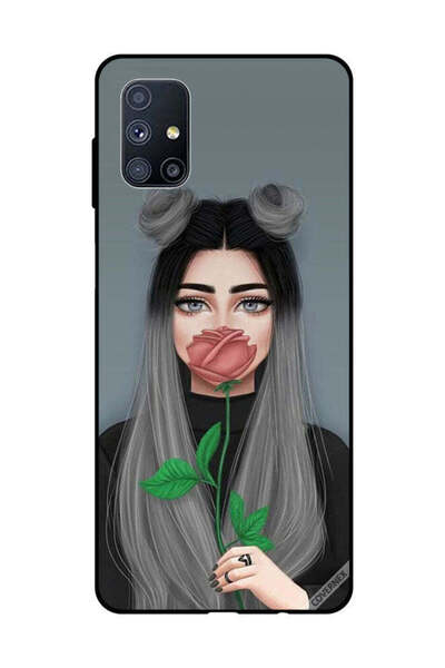 Covernex غطاء حماية لهاتف سامسونج جالاكسي M51، فتاة لطيفة تخفي فمها على شكل و...