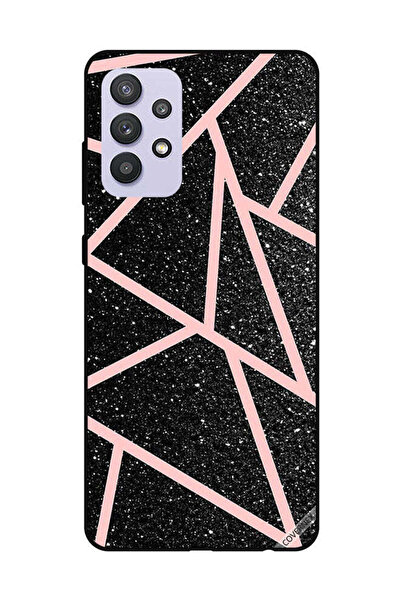 Covernex غطاء حماية لهاتف سامسونج جالاكسي A32 5G أسود لامع بنقشة مسارات وردية...