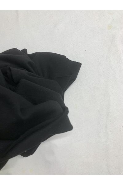 Yiğit Kumaş Black Flexible Baby Ribana Combed Cotton Fabric, Piece 100X160 cm