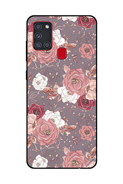 Covernex غطاء حماية لهاتف سامسونج جالاكسي A21S بنقشة زهور بلون الشوكولاتة