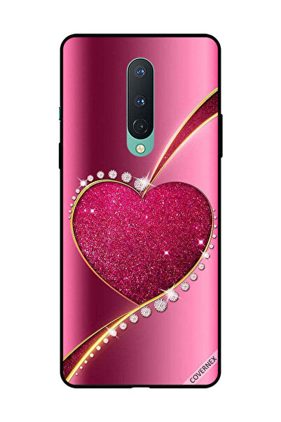 Covernex غطاء حماية لهاتف OnePlus 8 - قلب وردي لامع من الألماس