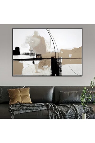 4gdran لوحة قماشية بتصميم الفن التشكيلي مع برواز أسود مجوف