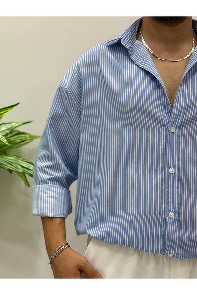 JACK CAPRİO Мъжка риза с тънки райета от златист плат, италианска кройка, мъжка риза с голям размер, модел