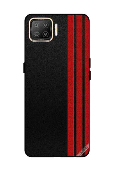 Covernex غطاء حماية لهاتف OPPO F17 بثلاثة خطوط عمودية حمراء