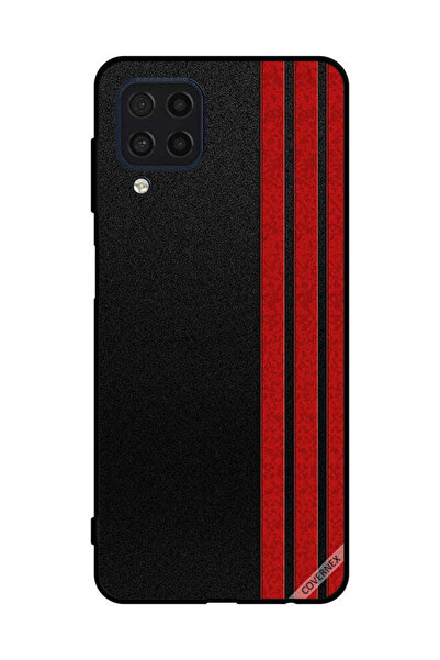 Covernex غطاء حماية لهاتف سامسونج جالاكسي M32 4G بثلاثة خطوط عمودية حمراء