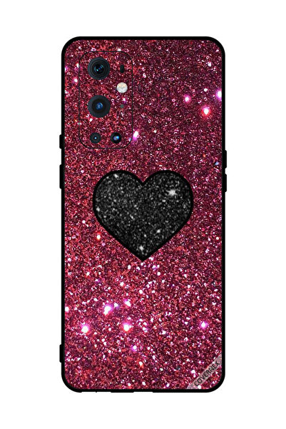 Covernex غطاء حماية لهاتف OnePlus 9 Pro بتصميم قلب أسود مع لمعان أحمر