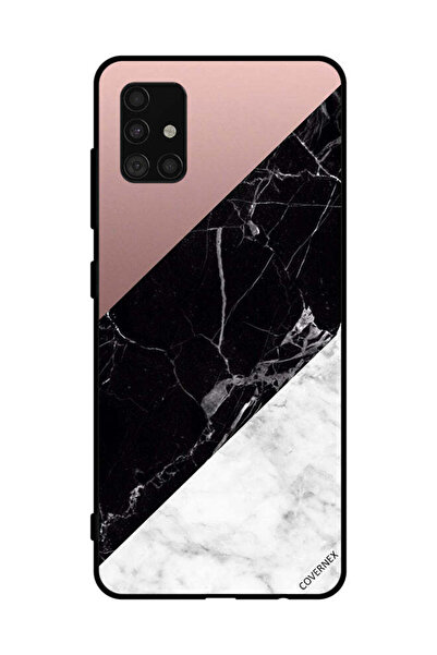 Covernex غطاء حماية لهاتف سامسونج جالاكسي A51 4G، أبيض وأسود، الجزء العلوي من...