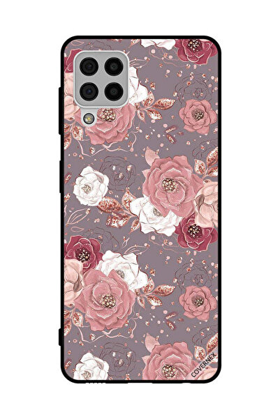 Covernex غطاء حماية لهاتف سامسونج جالاكسي A22 4G بلون الشوكولاتة ونقشة الزهور