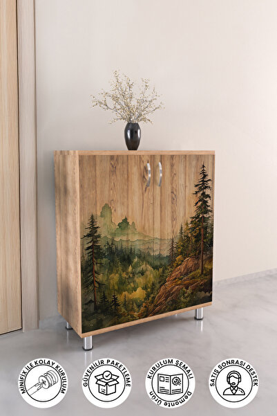 hediye kapında Jungle View 4 Raflı Çok Amaçlı Ayakkabı Dolabı Antre Hol Ayakk...