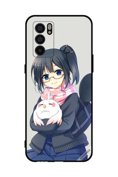 Covernex غطاء حماية لهاتف Oppo Reno6 5G فتاة تحمل حيوانًا أليفًا