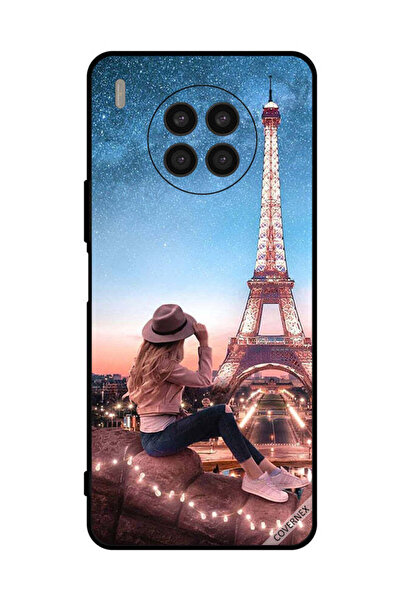 Covernex غطاء حماية لهاتف هواوي نوفا 8i - فتاة قبعة بنية وبرج إيفيل