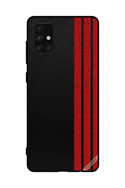 Covernex غطاء حماية لهاتف سامسونج جالاكسي A71 4G بثلاثة خطوط عمودية حمراء