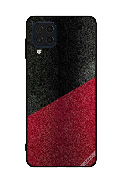 Covernex غطاء حماية لهاتف سامسونج جالاكسي M32 4G بنقشة جلد أسود وأحمر