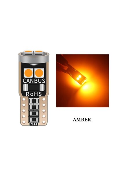 choice2 10 قطع من مصابيح LED فائقة السطوع T10 بلون كهرماني، 10 قطع من مصابيح ...