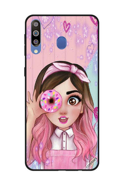 Covernex غطاء حماية لهاتف سامسونج جالاكسي M30 فتاة صغيرة لطيفة تحمل دونات
