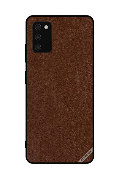 Covernex غطاء حماية لهاتف سامسونج جالاكسي A03s 4G بنمط جلدي بني داكن