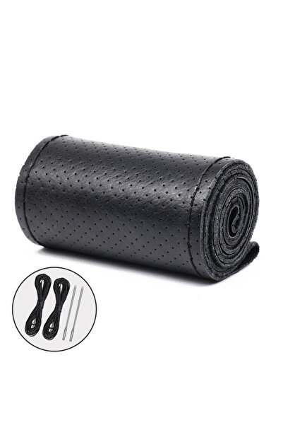 Choice غطاء مضفر لعجلة قيادة السيارة من جلد البقر الطبيعي مقاس 38 سم و15 بوصة...