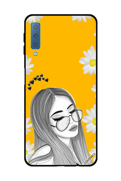Covernex غطاء حماية لهاتف سامسونج جالاكسي A7 2018 - فتاة تحب خيالات النظارات