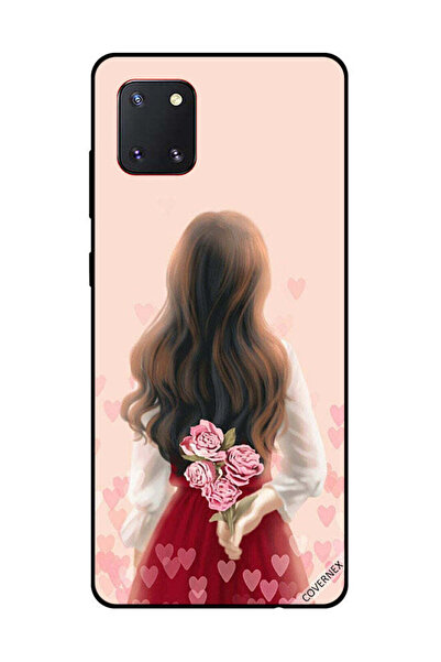 Covernex غطاء حماية لهاتف سامسونج جالكسي نوت 10 لايت - فتاة تخفي الزهور
