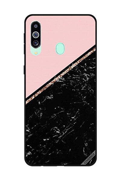 Covernex غطاء حماية لهاتف سامسونج جالاكسي M40/A60 - أسود رخامي وشريط ذهبي