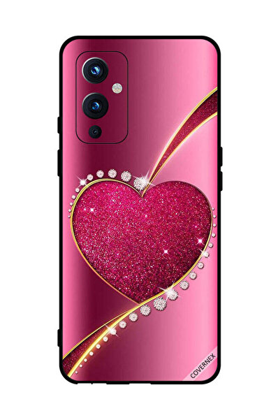 Covernex غطاء حماية لهاتف OnePlus 9 - قلب وردي لامع من الألماس