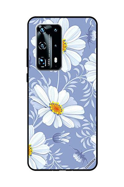 Covernex غطاء حماية لهاتف هواوي بي 40 برو بلس - زهور بيضاء مزهرة