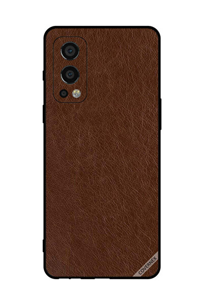 Covernex غطاء حماية لهاتف OnePlus Nord 2 5G بنمط جلدي بني داكن