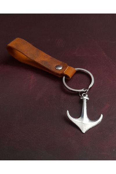 BSN Store Anchor Model Keychain ​​Hand Made Real Leather Keychain