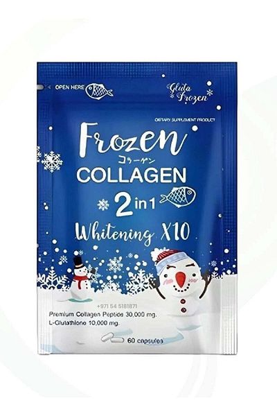 Frozen Collagen 2-in-1 Whitening X10 | 60 Capsules | Premium Collagen Peptide + Glutathione | Skin G