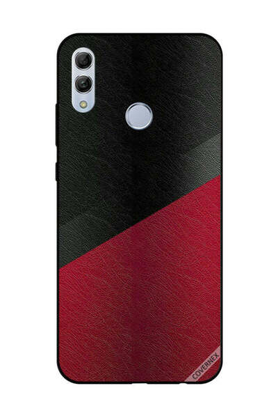 Covernex غطاء حماية لهاتف Honor 10 Lite بنمط جلدي أسود وأحمر